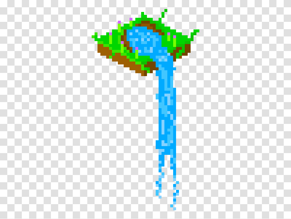 Isometric Waterfall Pixel Art Maker Pixel Art Waterfall, Cross, Symbol, Minecraft, Logo Transparent Png
