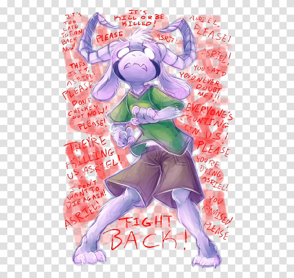 It's 00 Late Totrn Asrt El Please Baplease Now Asriel With Chara's Soul, Poster, Advertisement Transparent Png