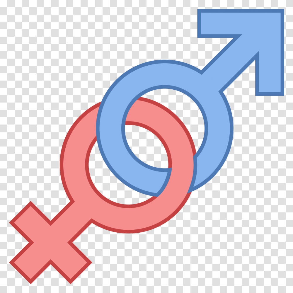 It's A Gender Icon Represented By Two Circles Interlocking Minus Sign Clip Art, Key, Cross, Security Transparent Png