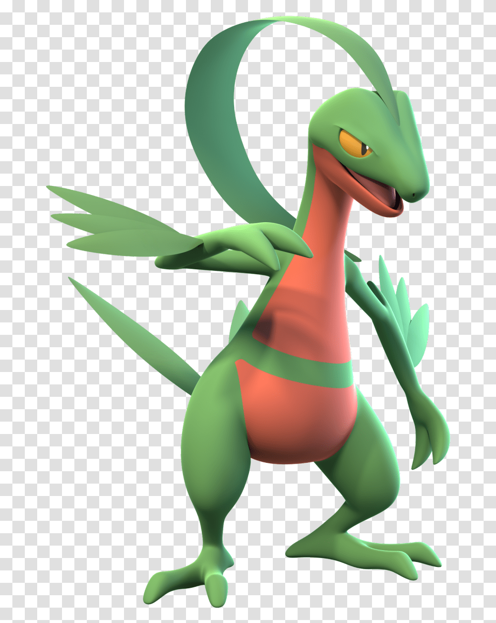 It's A Pretty Minor Change But The Eyes Were Bothering Grovyle Pokemon 3d, Toy, Dinosaur, Reptile, Animal Transparent Png