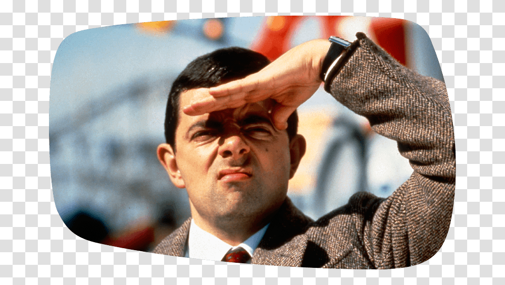 It's Bean 10 Years 1 Download Mr Bean Salute, Person, Face, Finger, Crowd Transparent Png