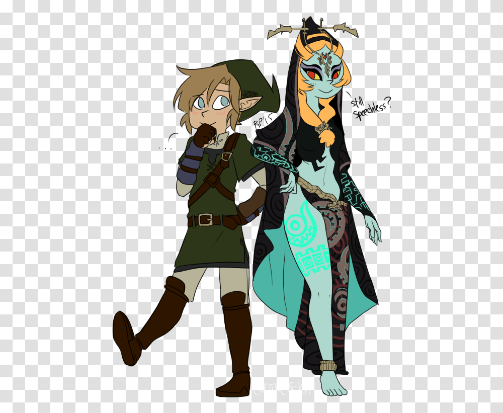 It She Skyward Sword Link Link And Midna Zelda Anime Midna, Person, Costume, Book Transparent Png
