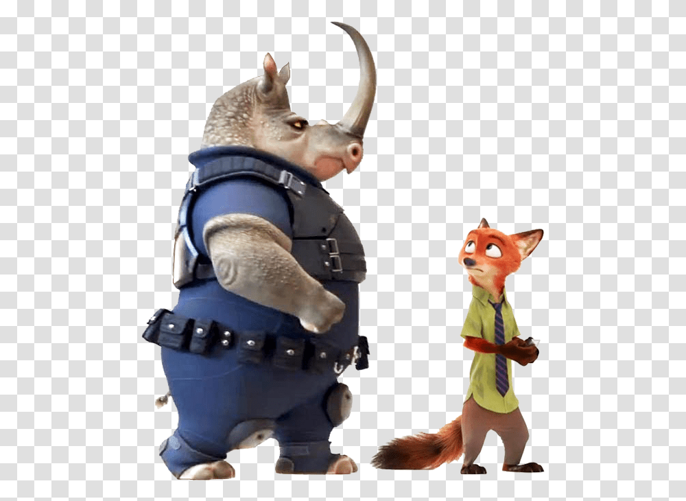 It Stars Many Animal Characters Including This Big Rhino Zootopia Characters, Figurine, Person, Human, Mammal Transparent Png