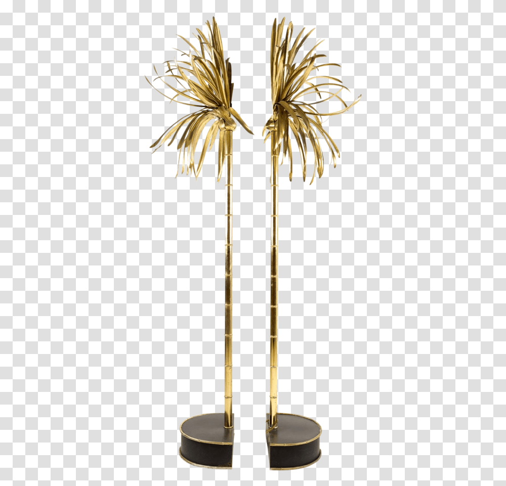 Italian Casa Bique Maison Jansen Style Brass Palm Tree Lamps Matching Pair Fresh, Plant, Cane, Stick, Flower Transparent Png