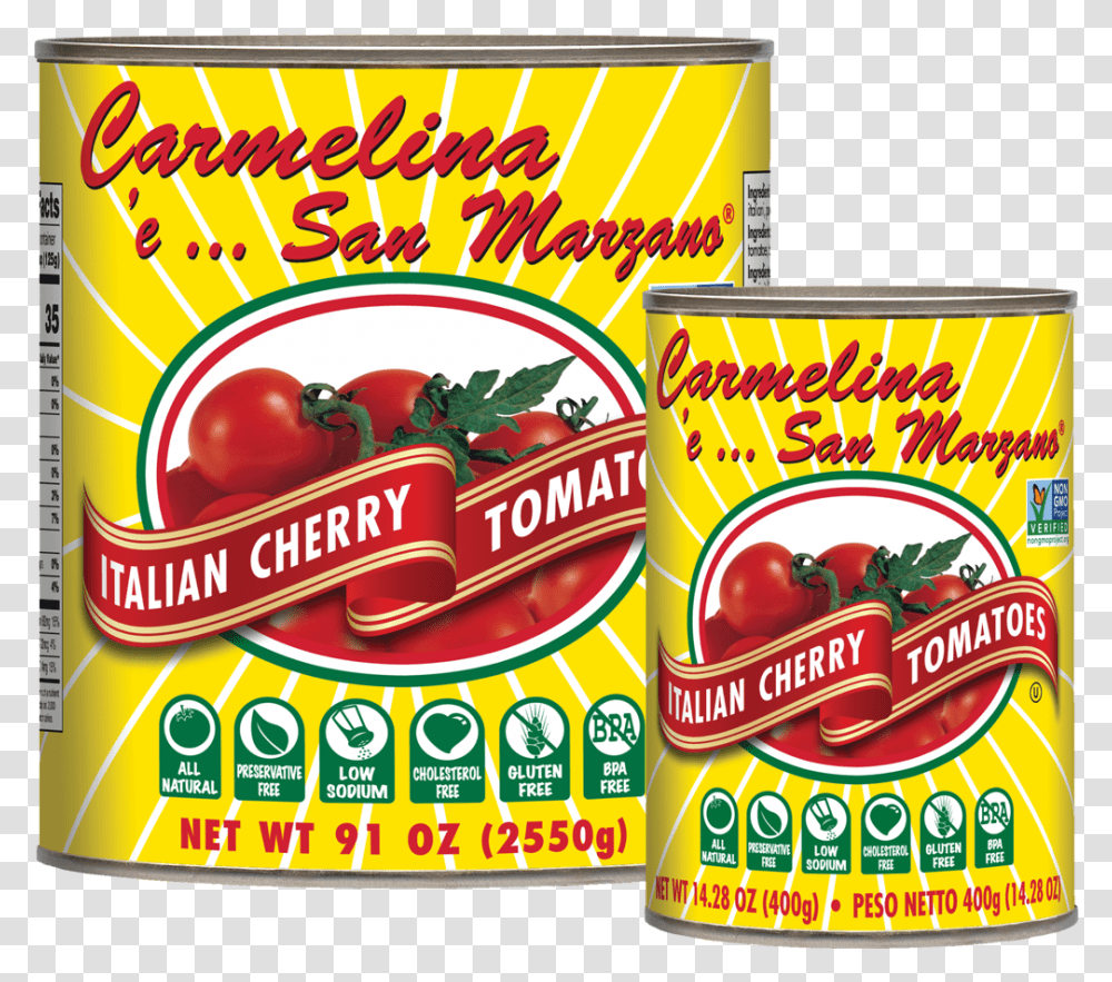 Italian Cherry Tomatoes In Puree San Marzano Tomato, Tin, Food, Can, Crowd Transparent Png