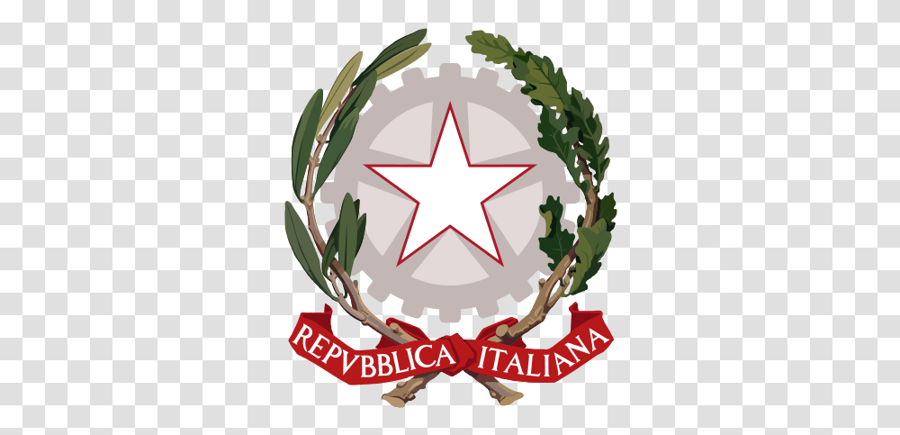 Italian Government Logo Italian Emblem Tattoo, Symbol, Star Symbol, Plant Transparent Png