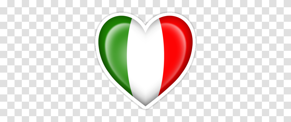 Italian Heart Flag Stickers, Label, Tape, Ball Transparent Png