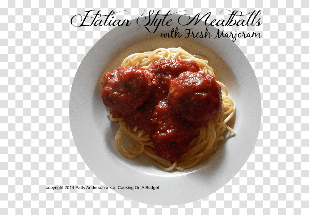 Italian Style Meatballs With Fresh Marjoram Pasta Pomodoro, Spaghetti, Food Transparent Png