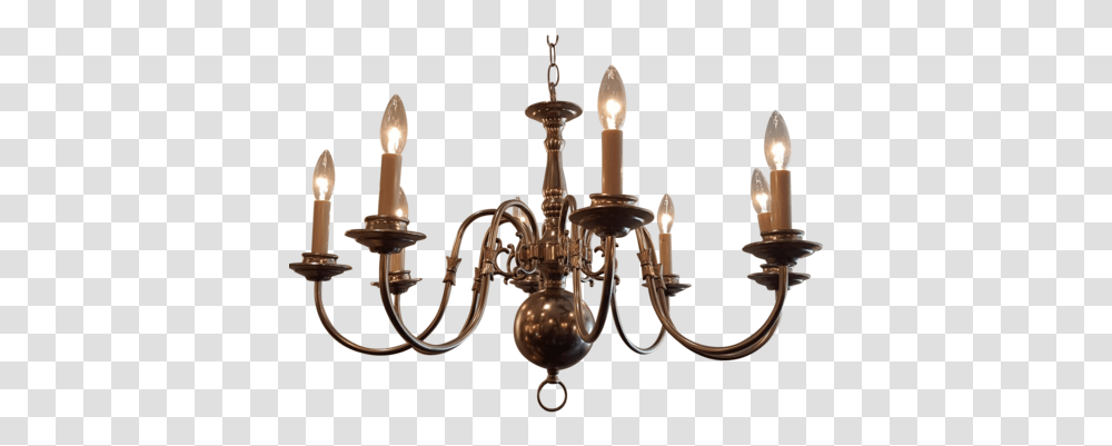 Italian Williamsburg Chandelier, Lamp, Light Fixture, Bronze Transparent Png
