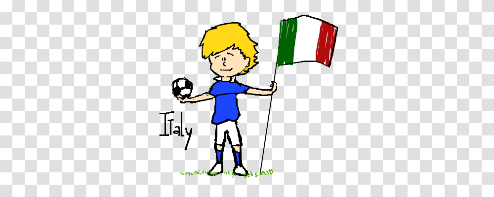 Italy Cartoon Soccer Player, Person, People, Sport, Flag Transparent Png
