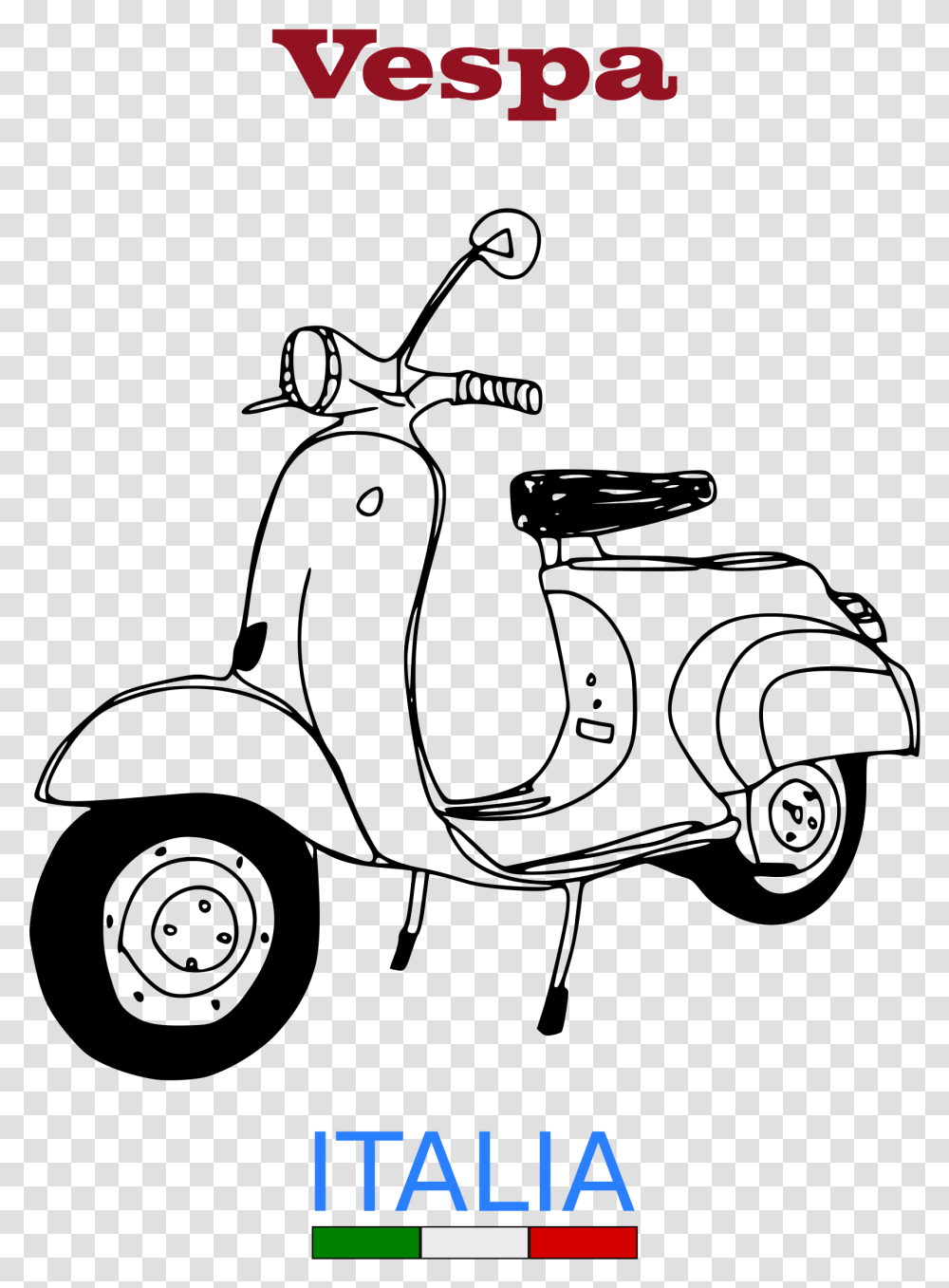 Italy Clipart Scooter Italian Vespa Clipart, Gray, World Of Warcraft Transparent Png