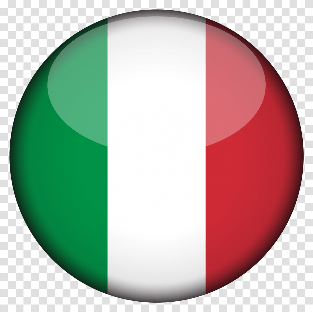 Italy Flag 3d Round Xl Italy Flag Circle Clipart Italy Flag Circle, Sphere, Balloon, Logo, Symbol Transparent Png