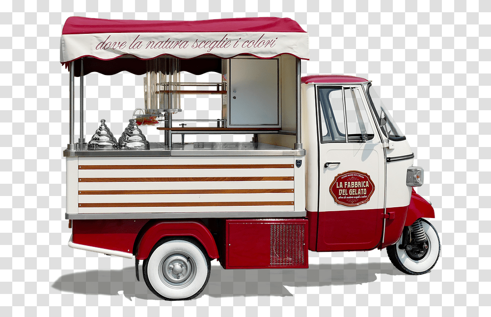 Italy Ice Cream Truck Ice Cream Summer Dondurma Arabas, Vehicle, Transportation, Fire Truck, Van Transparent Png