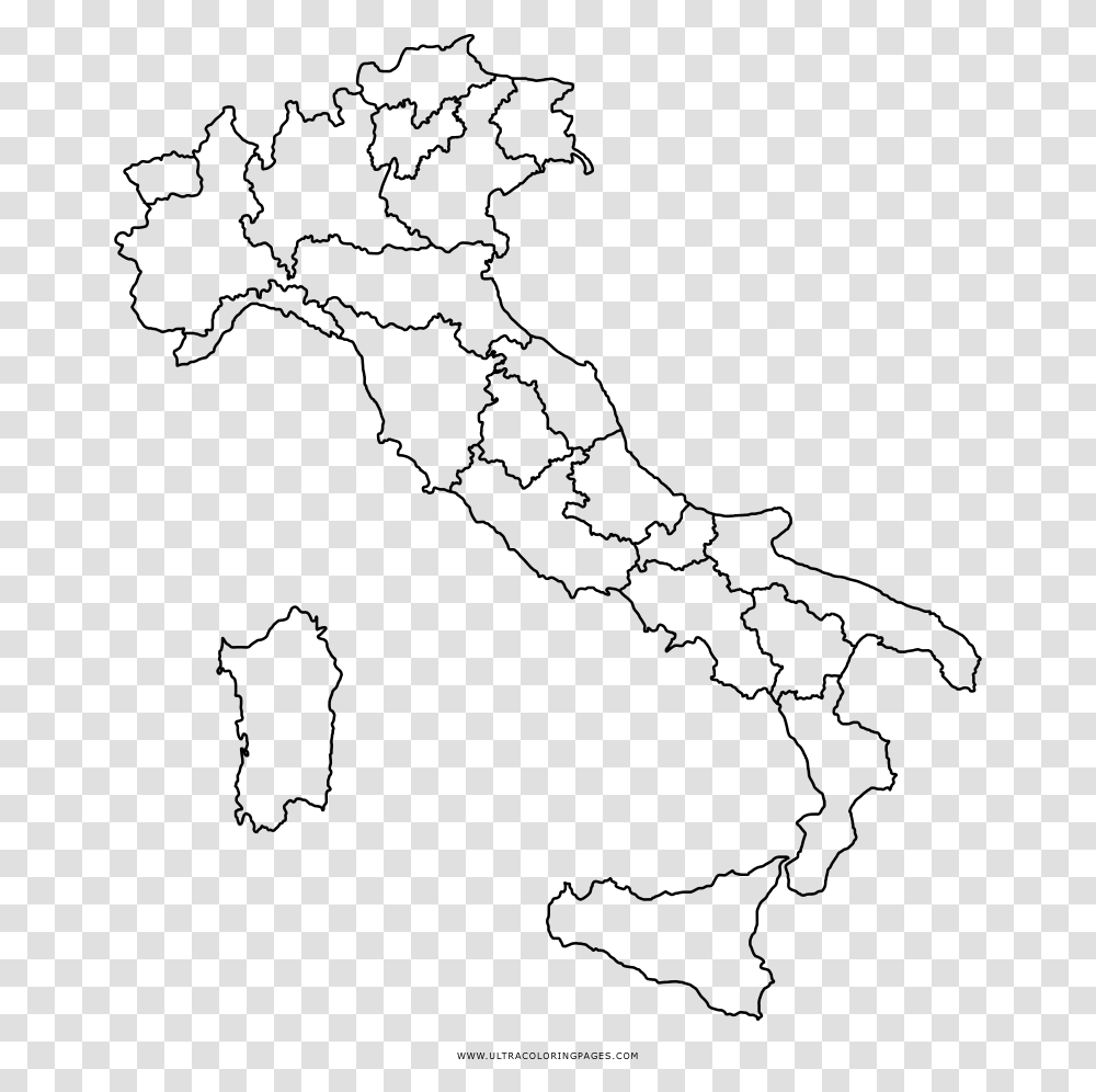Italy Map Coloring Page, Gray, World Of Warcraft Transparent Png