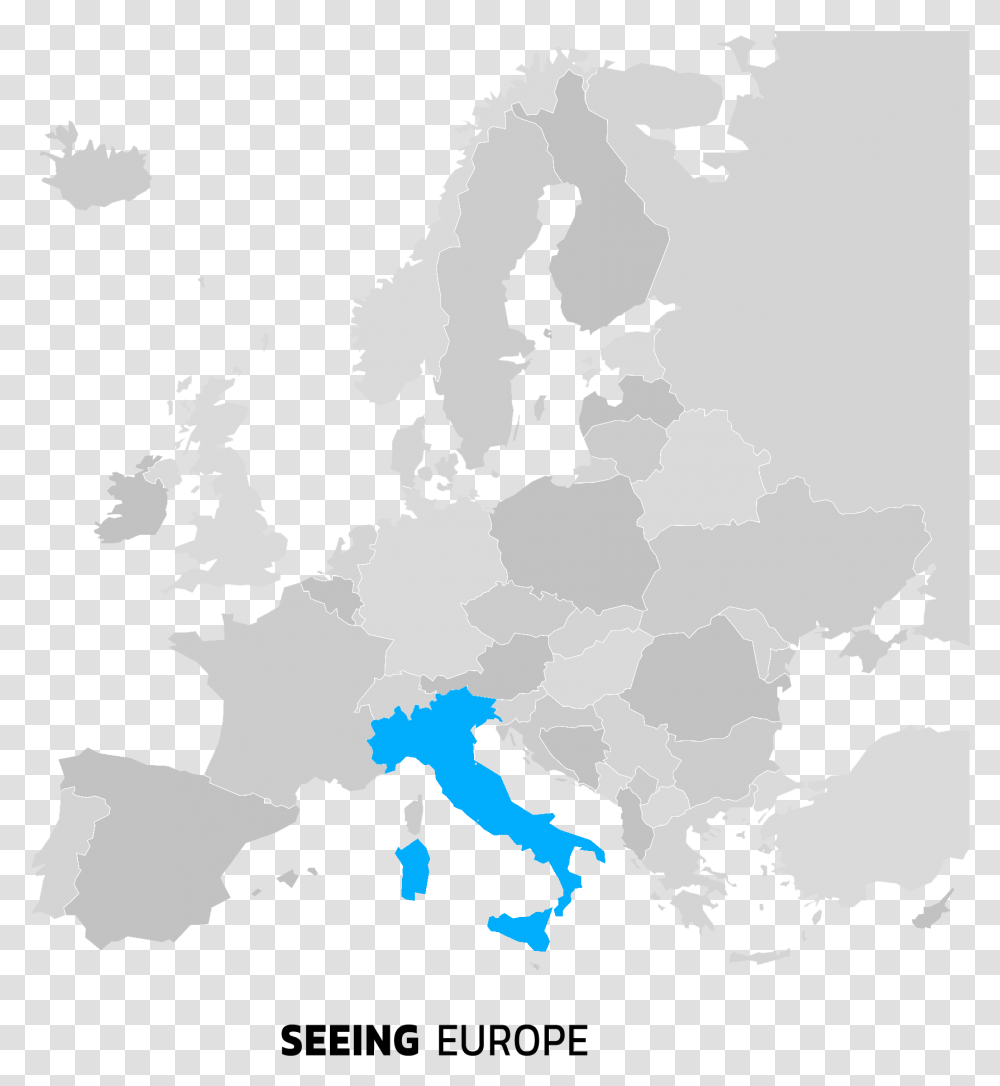 Italy On The Map Of Europe Portugal Spain Italy Map, Diagram, Plot, Atlas Transparent Png