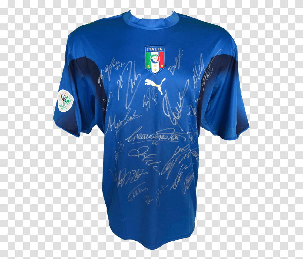 Italy Signed World Cup Shirt 2006 Italy National Football Team, Clothing, Apparel, Jersey, T-Shirt Transparent Png