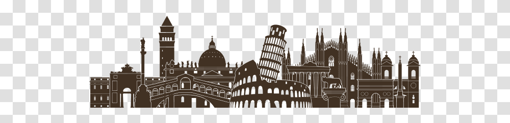 Italy Vector Graphics Skyline Royalty Free Silhouette Italy Skyline Illustration, Architecture, Building, Spire, Tower Transparent Png