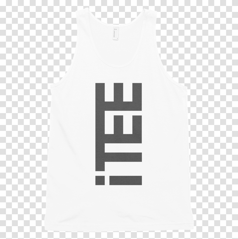 Itee White Vertical Logo Front Fine Jersey Tank Top White Tank Top Jersey Transparent Png