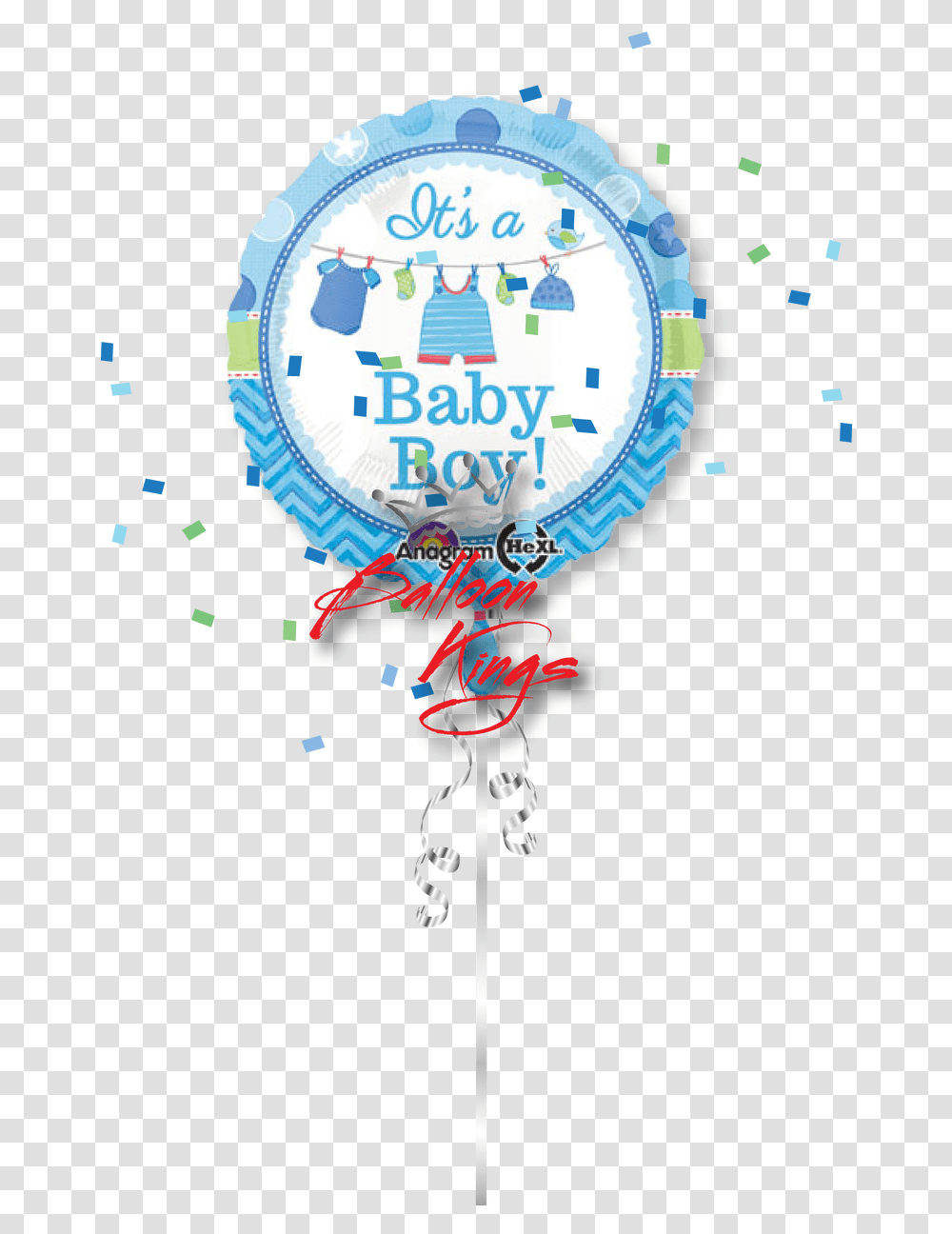 Its A Boy Onesie Clothesline It's A Boy Mylar Balloon, Paper, Confetti Transparent Png