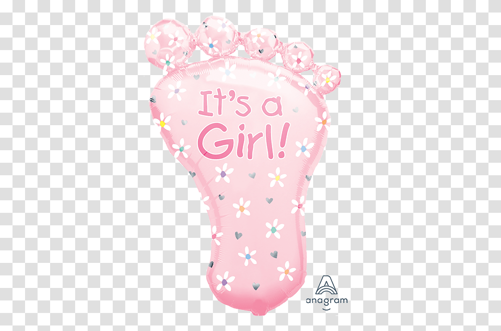 Its A Girl Baby Foot Balloon A Girl, Birthday Cake, Dessert, Food, Cushion Transparent Png