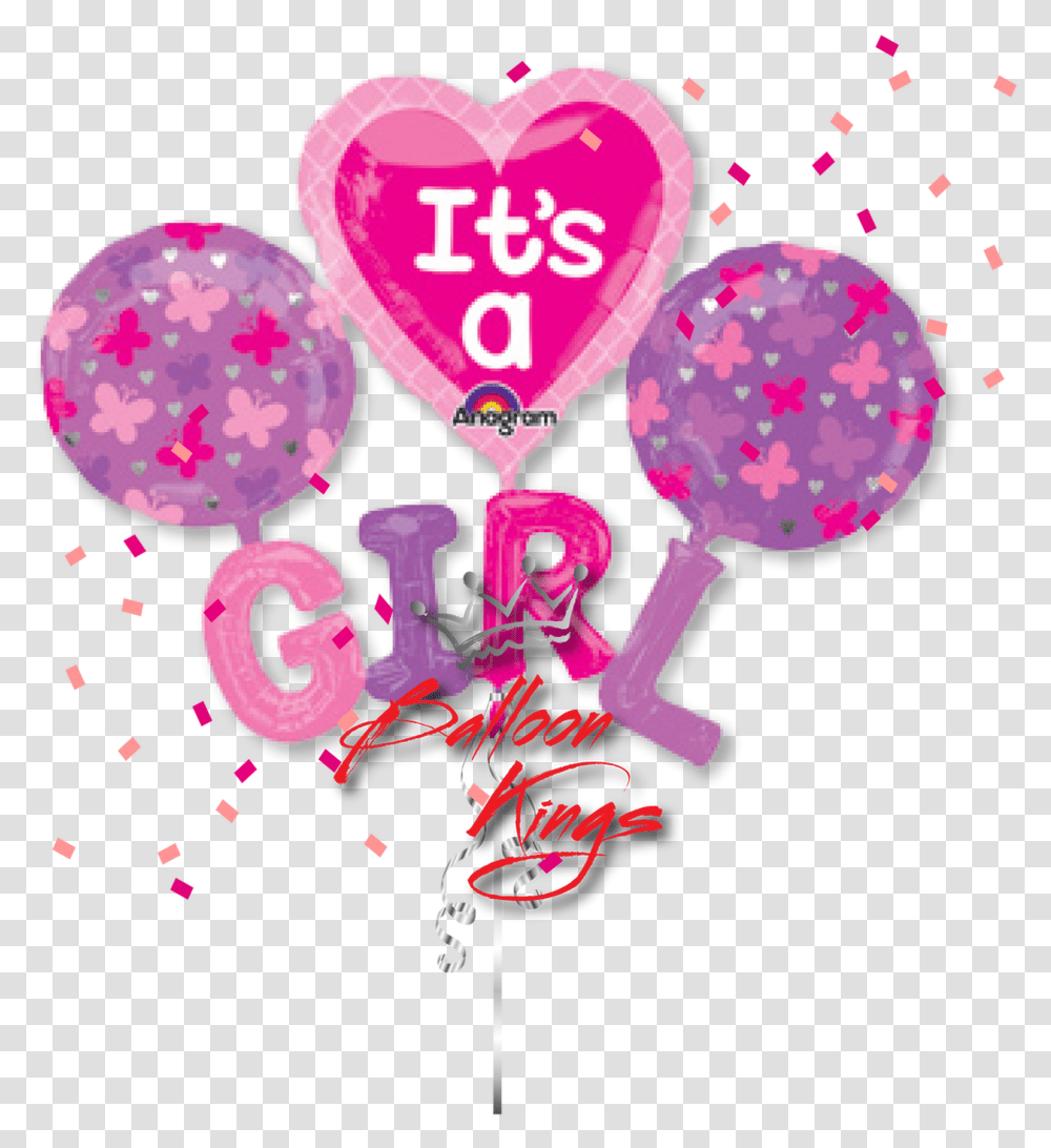 Its A Girl Display, Paper, Heart, Confetti, Rattle Transparent Png