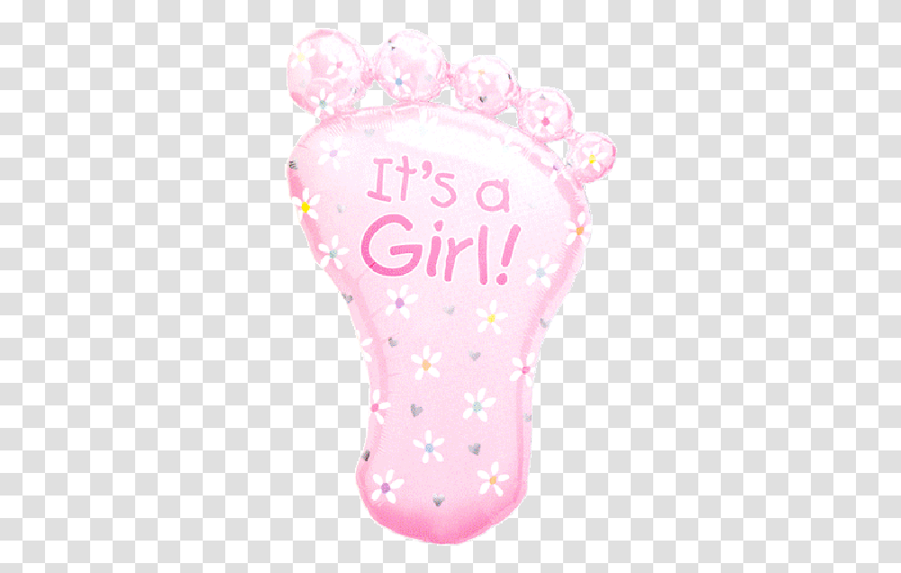 Its A Girl Footprint Mylar Shape Its A Girl, Cushion, Heart, Hand, Sewing Transparent Png