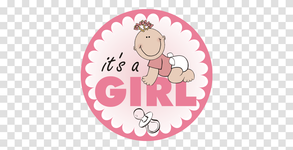 Its A Girl Picture A Girl, Label, Text, Sticker, Birthday Cake Transparent Png