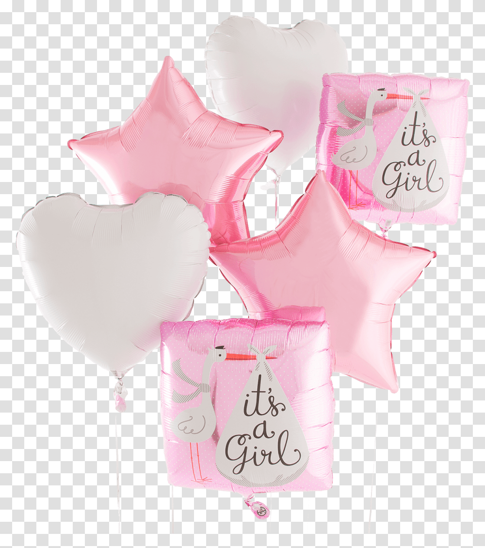 Its A Girl Stork Helium Foil Balloon Wedding Favors, Pillow, Cushion, Clothing, Apparel Transparent Png