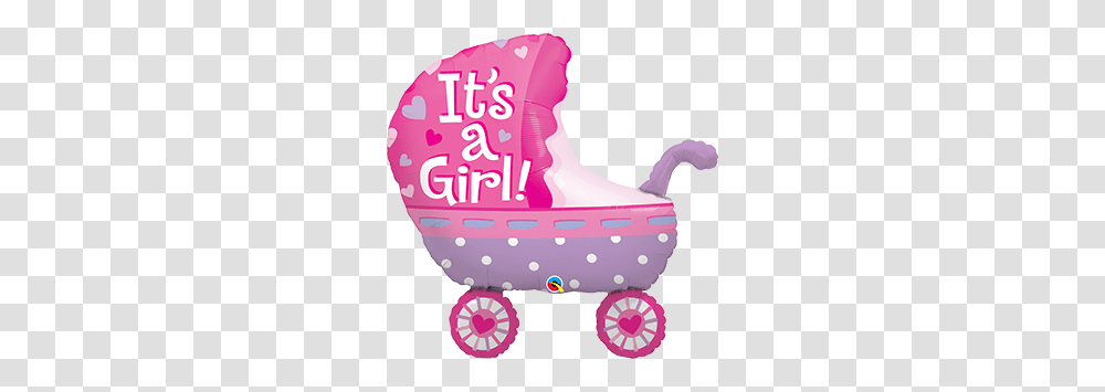 Its A Girl Stroller Funtastic Balloon Creations, Crib, Furniture Transparent Png