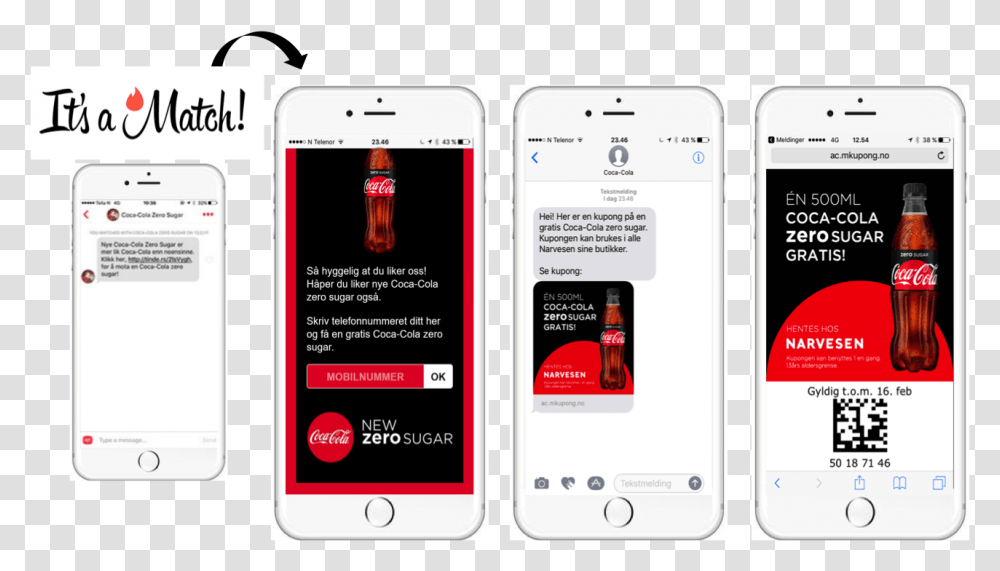 Its A Match Liquid Barcodes Marketing Technology Coca Cola Sms Texts, Mobile Phone, Electronics, Cell Phone, Iphone Transparent Png