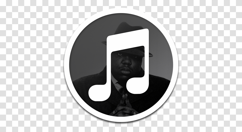 Itunes Black Biggie Icon 1024x1024px Itunes, Label, Text, Face, Person Transparent Png