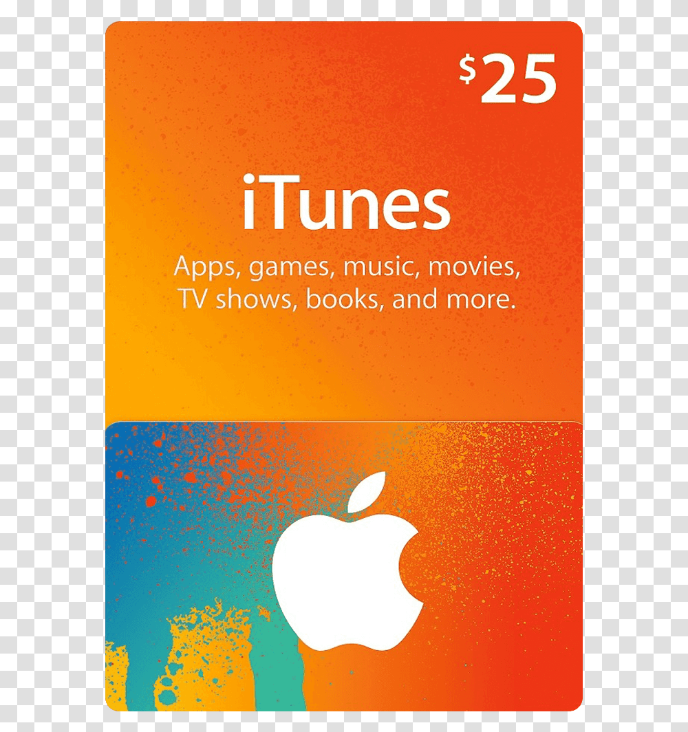 Itunes Gift Card 25 Dollars, Poster, Advertisement, Paper Transparent Png