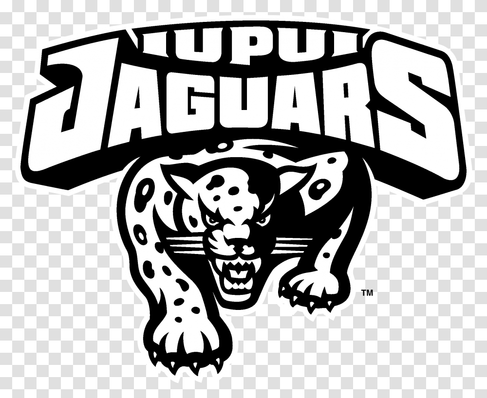 Iupui Jaguars Logo Black And White Iupui Jaguars Logo, Statue, Sculpture, Stencil Transparent Png