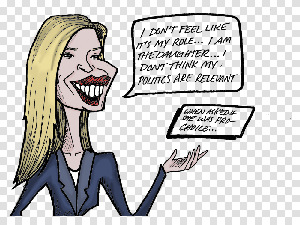 Ivanka Trump's Fake FeminismClass Img Responsive Cartoon, Person, Face, Drawing Transparent Png