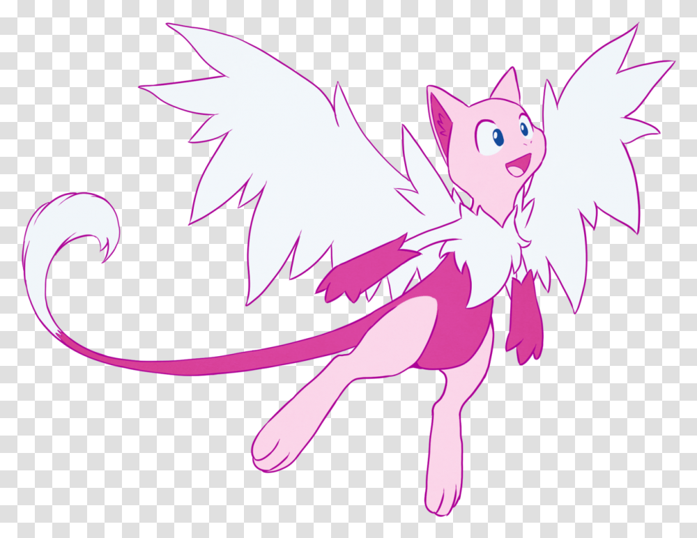 Ive Never Actually Drawn Mega Mew Happy Before Illustration, Angel, Archangel, Cupid Transparent Png