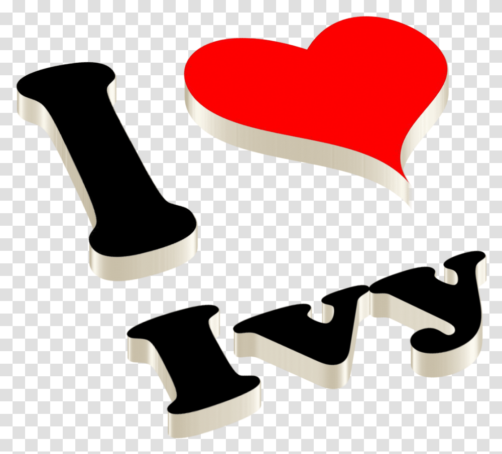 Ivy Heart Name, Hammer, Tool, Stencil, Fireman Transparent Png