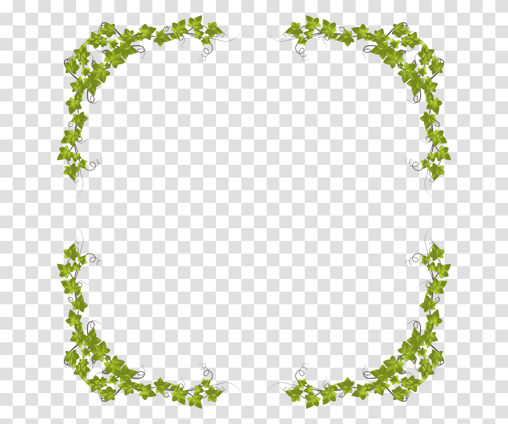 Ivy Leaves Frame, Green, Wreath Transparent Png