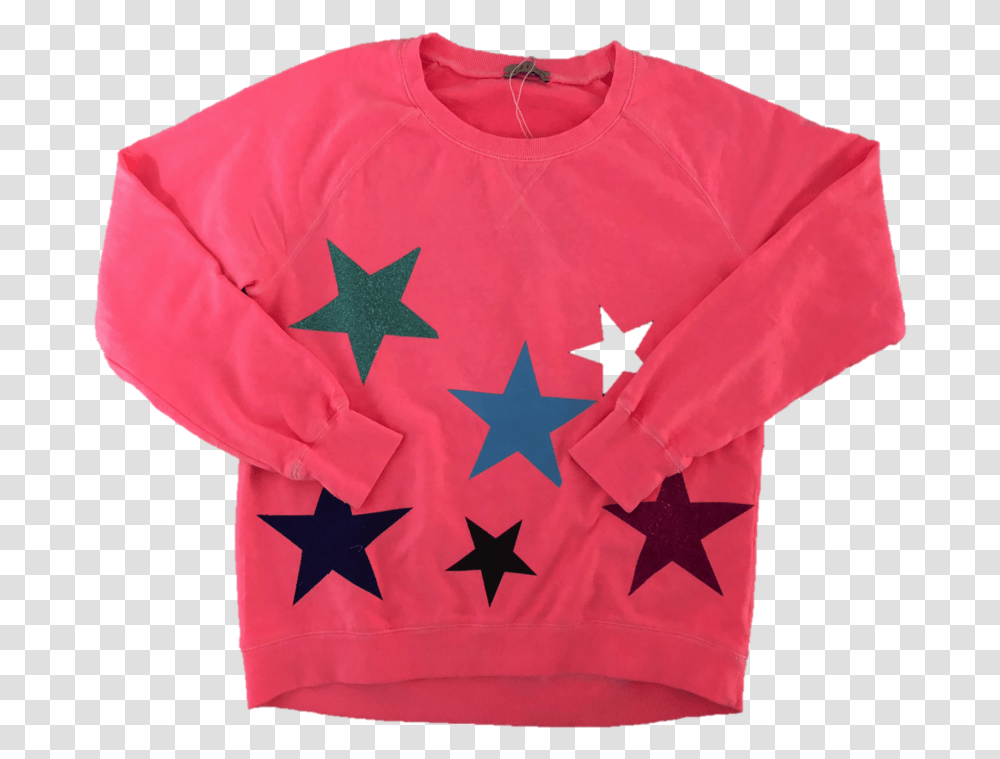 Izzi Sweat Pink With Glitter Stars Download Rixo Star Print Blouse, Apparel, Star Symbol, Sleeve Transparent Png