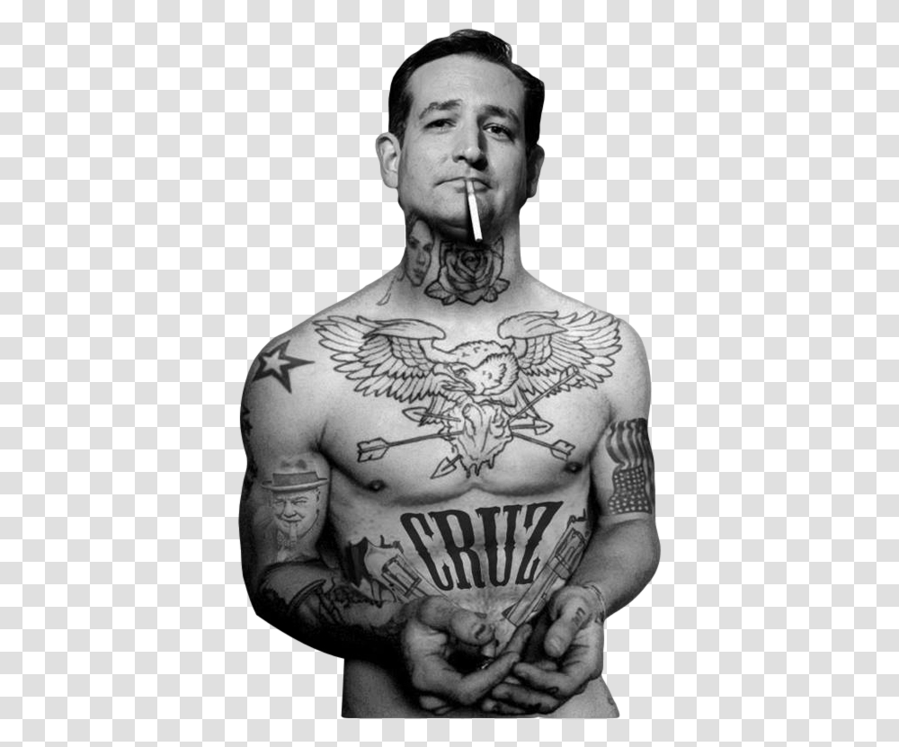 Izzy Galvez Ted Cruz Tattoo Poster, Skin, Person, Human, Back Transparent Png