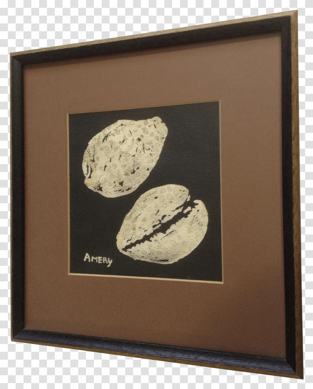 J Amery Coffee Bean Watercolor Painting Signed By Picture Frame, Fossil, Food, Rug, Bread Transparent Png