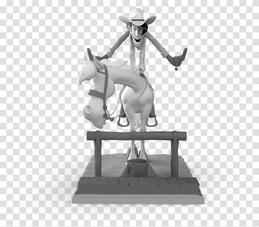 Jabba The Hutt Lucky Luke Statue Black White, Person, Figurine, Leisure Activities Transparent Png