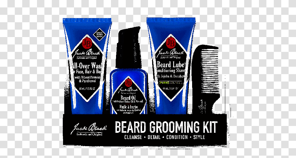 Jack Black Beard Grooming Kit, Bottle, Cosmetics, Aftershave, Perfume Transparent Png