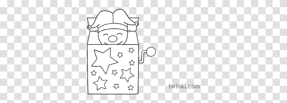 Jack In The Box Half Closed Toys Wind Up Spring Ks1 Black Jack In The Box Wind Up, Symbol, Star Symbol, Recycling Symbol Transparent Png