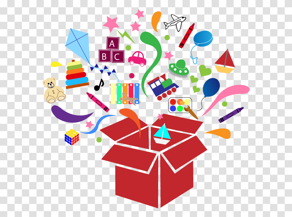 Jack In The Box Illustration Of A Cartoon Christmas Box, Graphics, Paper, Confetti, Symbol Transparent Png