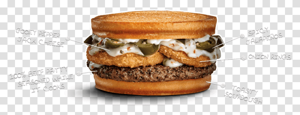 Jack In The Box Jack In The Box Sourdough Patty Melt, Burger, Food, Sandwich, Bread Transparent Png