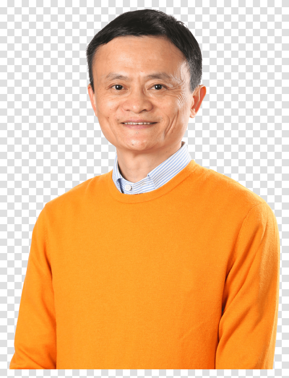 Jack Ma Orange Sweater Jack Ma, Apparel, Sleeve, Person Transparent Png