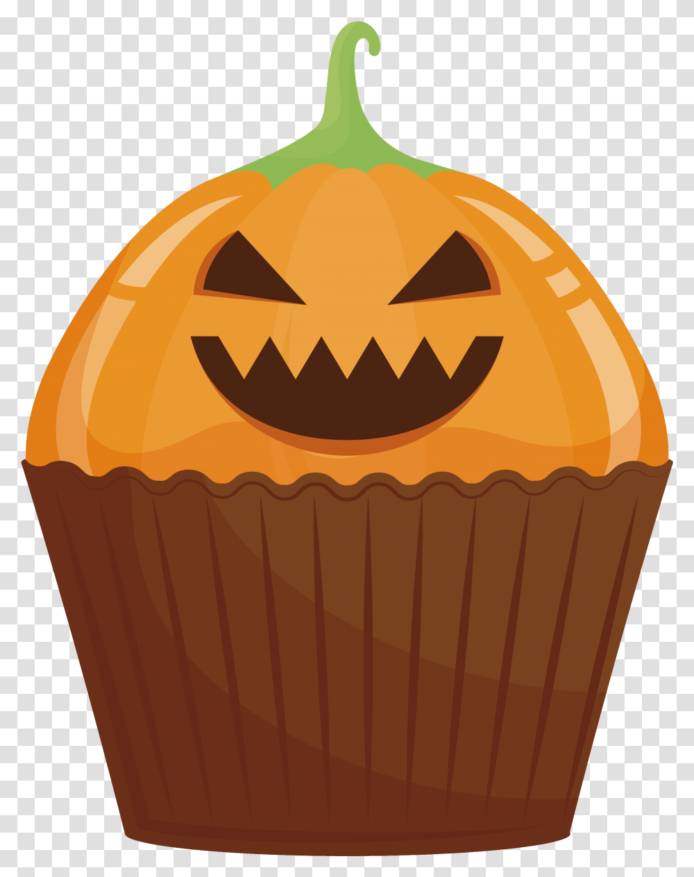Jack O Lantern Cupcake Calabaza Halloween Cake Cucurbita Pumpkin, Cream, Dessert, Food, Creme Transparent Png