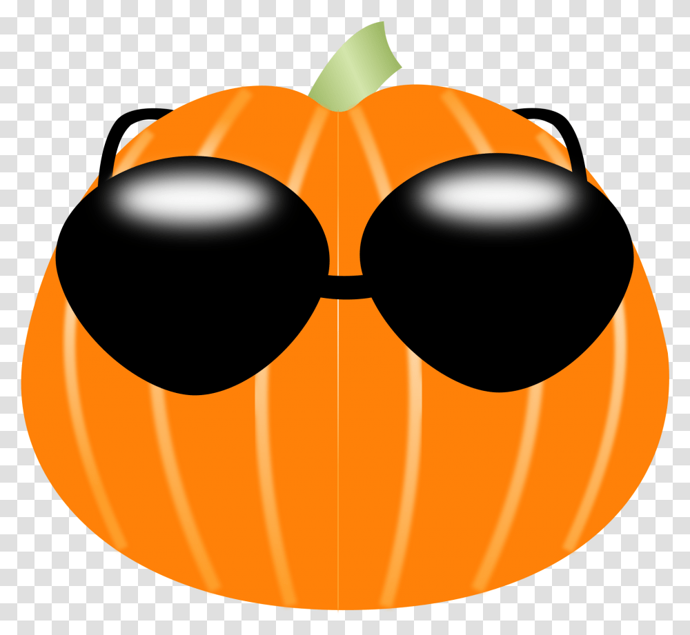 Jack O Lantern With Sunglasses, Plant, Pumpkin, Vegetable, Food Transparent Png