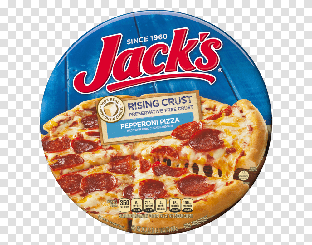 Jack S Rising Crust Pepperoni Frozen Pizza Jack's Rising Crust Pepperoni Pizza, Food, Dish, Meal, Sliced Transparent Png