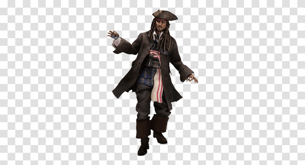 Jack Sparrow Action Figure By Beast Kingdom Action Figure, Clothing, Figurine, Person, Overcoat Transparent Png